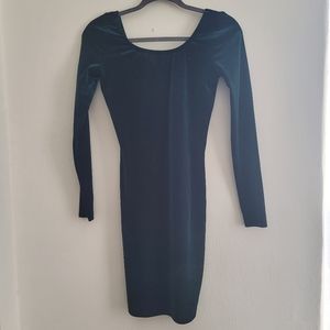 Emerald Green Velvet Body Con Dress